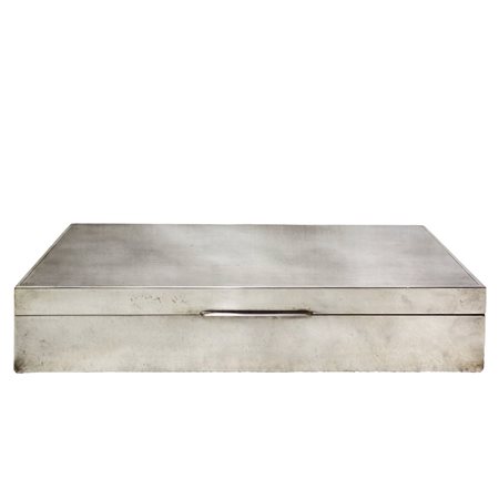 Scatola in argento  con carte da gioco