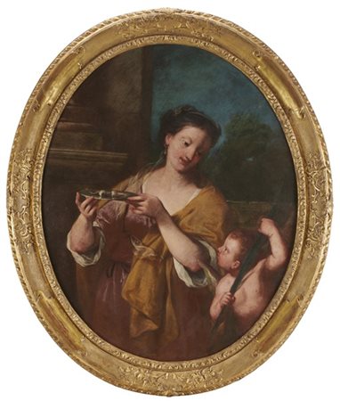 Gregorio Lazzarini "Santa Lucia"
olio su tela ovale (cm 101x82)
in cornice dell'