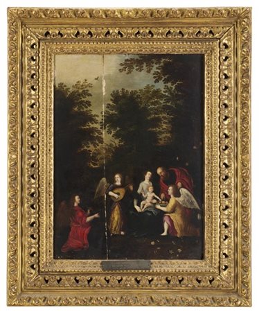 Scuola fiamminga del secolo XVII

"Riposo durante la fuga in Egitto"
(cm 44x33)