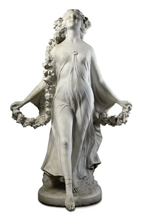 Vincenzo Pasquali "Primavera" 
scultura in marmo (cm 173x110)
firmata alla base