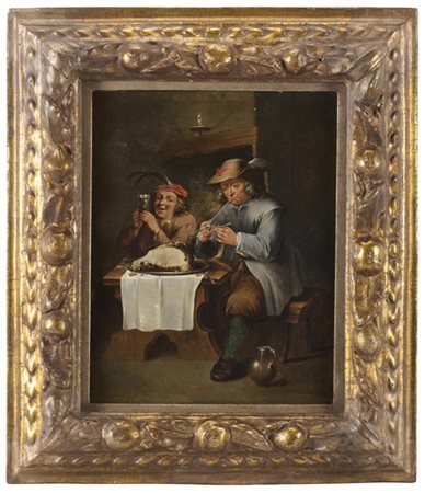Scuola fiamminga della fine del secolo XVII

"Scena di taverna"
olio su tavola