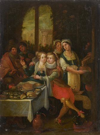 Scuola olandese del secolo XVIII

"Scena di banchetto"
olio su rame (cm 22,5x17