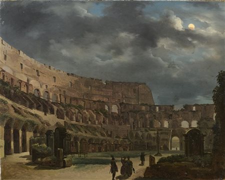 Ippolito Caffi "Plenilunio al Colosseo" Roma, 1834
olio su tela (cm 28x35)
firma