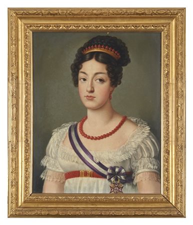 Scuola del secolo XIX

"Ritratto di Maria Luisa di Borbone (?) con gioielli in
