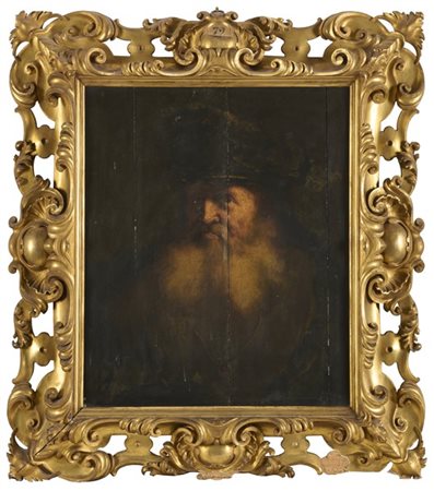 Seguace di Rembrandt

"Ritratto virile"
olio su tavola (cm 67x55)
in cornice ba