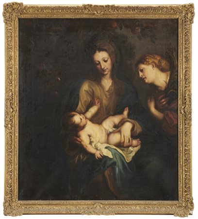 Scuola del secolo XVIII, da Antoon van Dyck

"Madonna con Bambino e Santa Cater