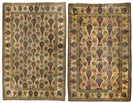 Coppia di tappeti gemelli Tabriz, Persia, prima metà secolo XX. Decoro all over
