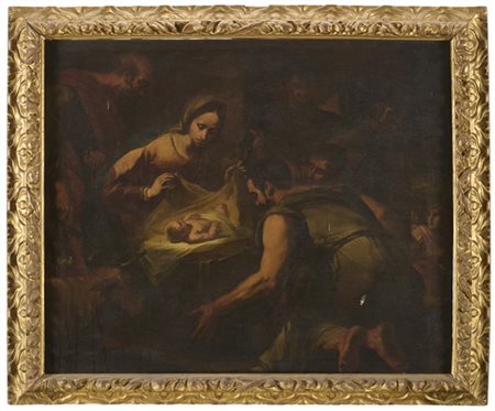 Scuola veneta del secolo XVIII"Adorazione dei pastori"olio su tela (cm 94x11