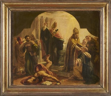 Scuola della fine del secolo XVIII - inizio secolo XIX

"Scena di miracolo"
oli