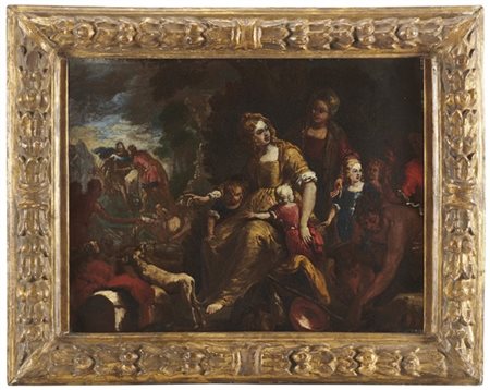 Giovanni Andrea de Ferrari "Il viaggio di Esaù"olio su tela (cm 47,5x58)in cor