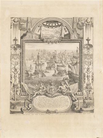 Cartella contenente sei acqueforti di Johann August Corvinus (1682-1738) raffig