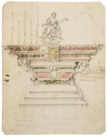 Gaetano Solari (attr.)

"Studio per altare"
penna e inchiostro bruno e acquerell