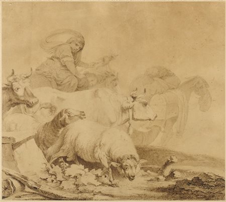 Giacomo Palmieri (attr.)

"Scena pastorale"
penna con inchiostro bruno acquerell