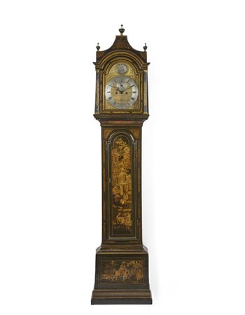 WALERAN A' FLAMIERGE
Orologio a cassalunga con struttura laccata e decorata a r