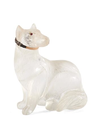 Arte russa, fine secolo XIX/inizio secolo XX. Scultura raffigurante volpe in cr