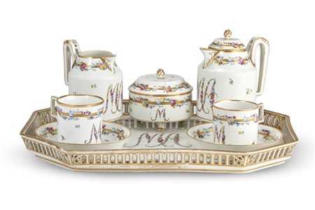 Manifattura di Vienna, fine secolo XVIII. Servizio tete a tete