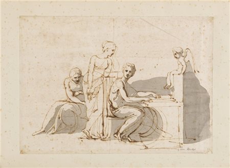 Giuseppe Bossi "Santa Cecilia"
penna e inchiostro bruno con acquerello grigio su