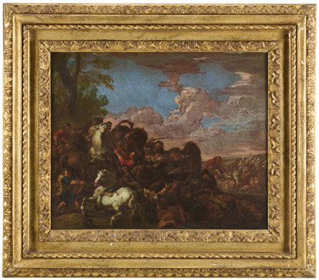 Artista del nord Europa del secolo XVII

"Scena di battaglia"
olio su tela (cm