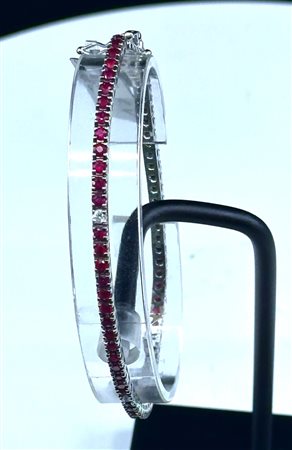 BRACCIALE TENNIS CON DIAMANTI E RUBINI - BRZ495