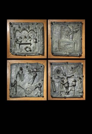 SCULTORE ANONIMO<BR>Lotto di quattro formelle raffiguranti Scene Bibliche, XX secolo