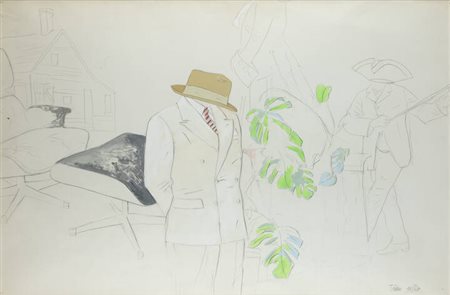 EMILIO TADINI<BR>Milano 1927 - 2002<BR>"Senza titolo" 11/'67