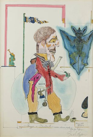 PITTORE NON IDENTIFICATO<BR>"Omaggio a Steinbeck", Torino, ottobre 1979