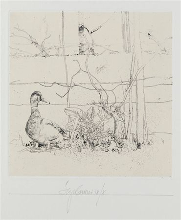 SERGIO SARONI<BR>Torino 1934 - 1991<BR>"Anatra e rovi"