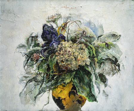 VELASCO (Velasco Vitali) <BR>Bellano (CO) 1960<BR>"L'iris viola" 1986