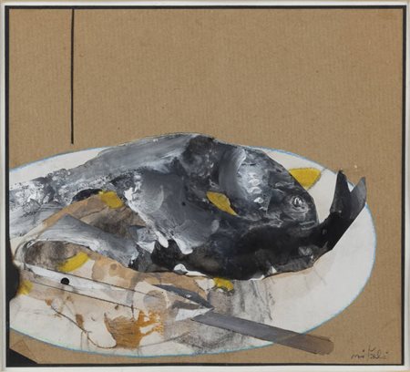 GIANCARLO VITALI<BR>Bellano (LC) 1928-2018<BR>"Pesci nel piatto" 1995