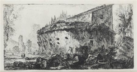 GIOVANNI BATTISTA PIRANESI<BR>Mogliano (VE) 1720 - 1778 Roma<BR>"Sepolcro della famiglia Scipioni" 1745-48