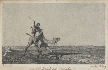 CELESTINO TURLETTI<BR>Torino 1845 - 1904<BR>"Il Corriere del Deserto" 1869