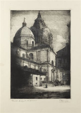 FRANCESCO MENNYEY<BR>Torino 1889 - 1950<BR>"Torino-Le Cupole del Duomo"
