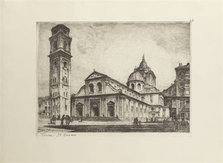 FRANCESCO MENNYEY<BR>Torino 1889 - 1950<BR>"Torino-Il Duomo"