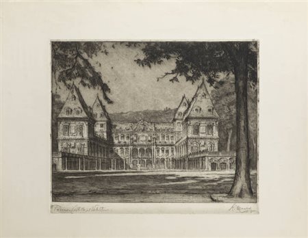 FRANCESCO MENNYEY<BR>Torino 1889 - 1950<BR>"Torino-Castello del Valentino"