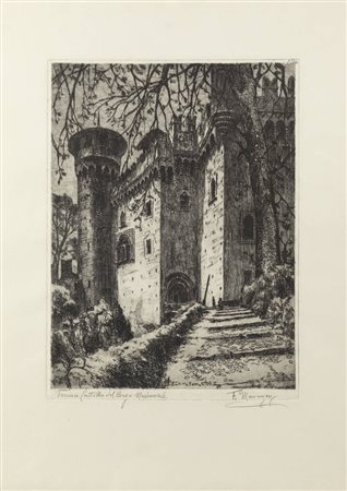 FRANCESCO MENNYEY<BR>Torino 1889 - 1950<BR>"Torino-Castello del Borgo Medioevale"