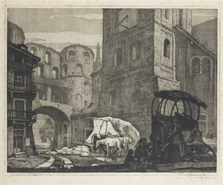 FRANCESCO MENNYEY<BR>Torino 1889 - 1950<BR>"Nomadi a Susa"