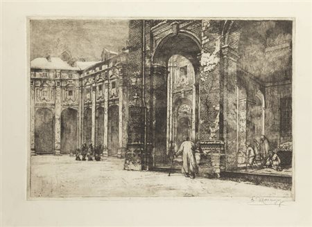 FRANCESCO MENNYEY<BR>Torino 1889 - 1950<BR>"Scena cittadina"