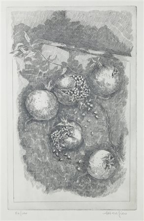 ETTORE FICO<BR>Piatto Biellese (VC) 1917 - 2004 Torino<BR>"Melograno"