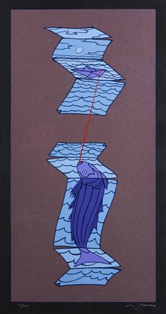 FRANCESCO CASORATI<BR>Torino 1934 - 2013<BR>"Barchetta di carta che pesca"