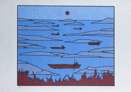 FRANCESCO CASORATI<BR>Torino 1934 - 2013<BR>"Barche"