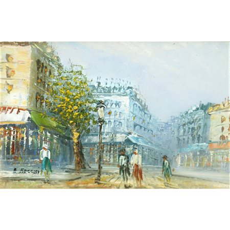 Strada di Parigi con passanti