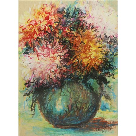 Vaso con fiori colorati, 1974