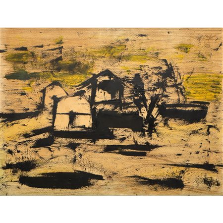 Domenico Girbino (Bronte 1935-Catania 2013)  - Case con barca