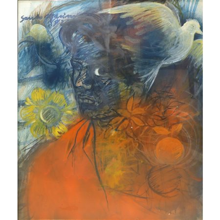 Santo Marino (Militello val di Catania  1924-1991)  - Volto con colomba