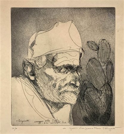 Trento Longaretti (Treviglio 1916-Bergamo 2017)  - Volto siciliano, 1974