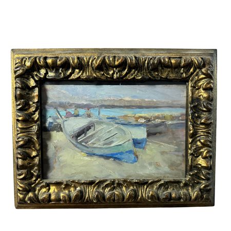 Marina con barche a secco - G. Di Renzo (1886-1956)