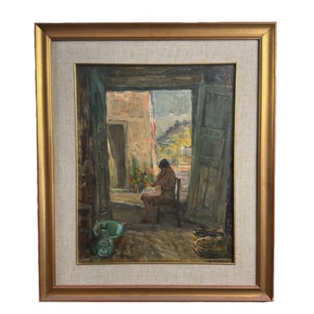 Ritratto di donna seduta in un interno - F. Filosa (1969)