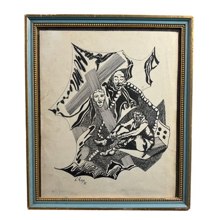 Litografia SENZA TITOLO - N. Ruju