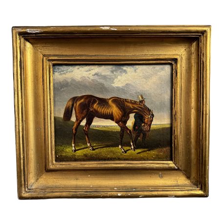 Personaggio di corte con cavallo