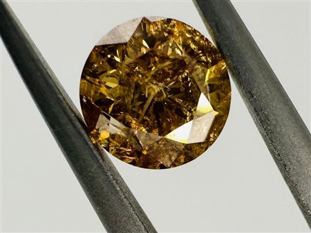DIAMANTE 1,08 CARATI FANCY MARRONE ARANCIO INTENSO - I2 - INCISO AL LASER - C30408-12-LC